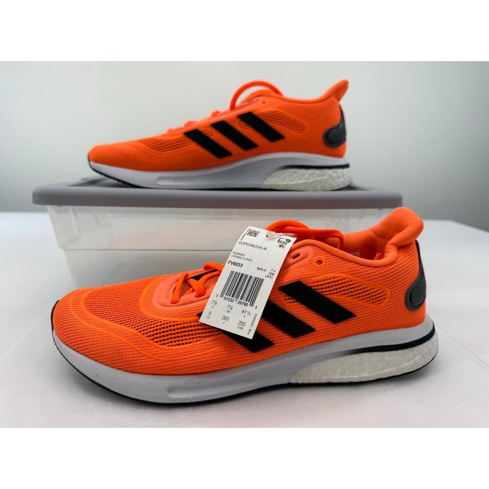 Adidas Supernova Running Shoes Bright Orange Boost Men’s Size 8 NWT FV6033 - Picture 6 of 8